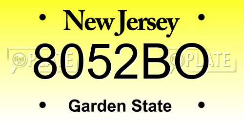8052BO New Jersey License Plate