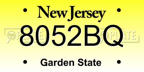8052BQ New Jersey License Plate
