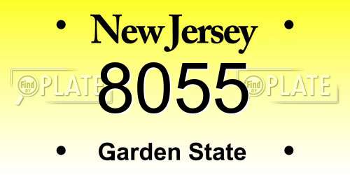 8055 New Jersey License Plate