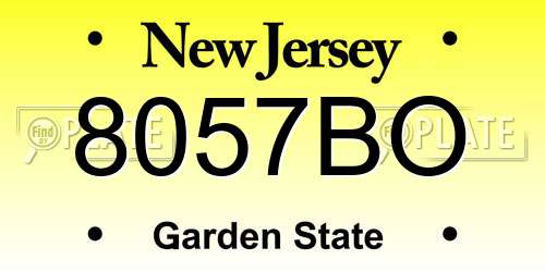 8057BO New Jersey License Plate