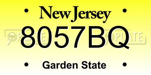 8057BQ New Jersey License Plate