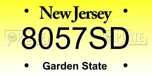 8057SD New Jersey License Plate