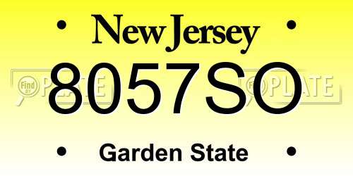 8057SO New Jersey License Plate