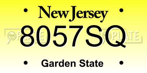 8057SQ New Jersey License Plate