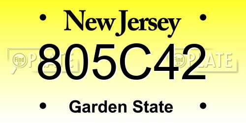 805C42 New Jersey License Plate