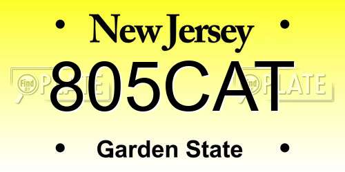 805CAT New Jersey License Plate