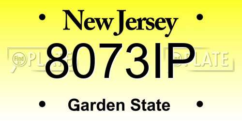 8073IP New Jersey License Plate