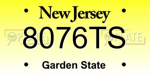 8076TS New Jersey License Plate