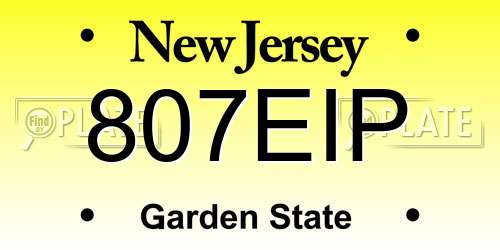 807EIP New Jersey License Plate