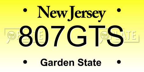 807GTS New Jersey License Plate