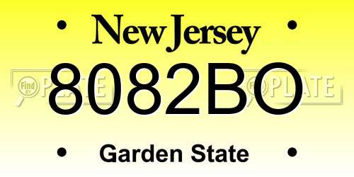 8082BO New Jersey License Plate