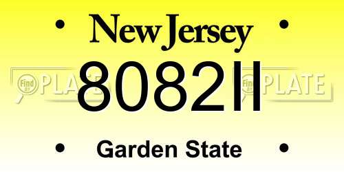 8082II New Jersey License Plate