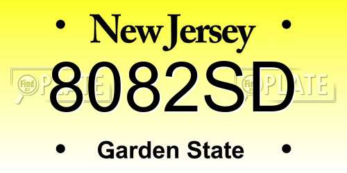 8082SD New Jersey License Plate