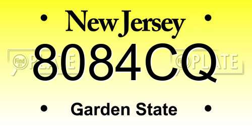 8084CQ New Jersey License Plate