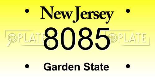 8085 New Jersey License Plate