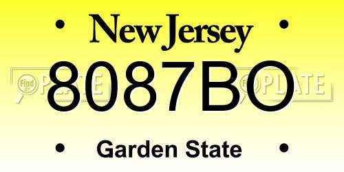 8087BO New Jersey License Plate