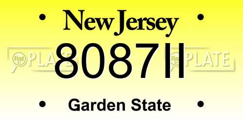 8087II New Jersey License Plate
