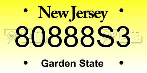 80888S3 New Jersey License Plate