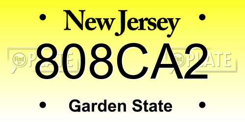 808CA2 New Jersey License Plate