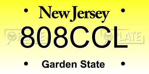 808CCL New Jersey License Plate