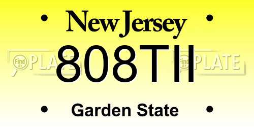 808TII New Jersey License Plate