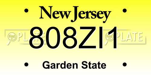 808ZI1 New Jersey License Plate
