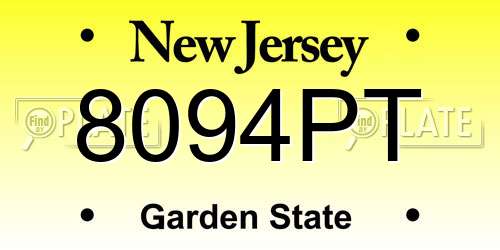 8094PT New Jersey License Plate