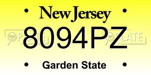 8094PZ New Jersey License Plate