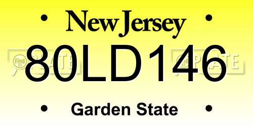 80LD146 New Jersey License Plate