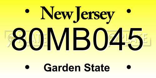 80MB045 New Jersey License Plate