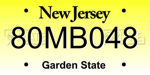 80MB048 New Jersey License Plate