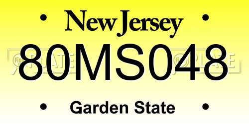 80MS048 New Jersey License Plate