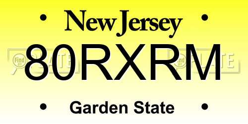 80RXRM New Jersey License Plate
