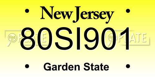 80SI901 New Jersey License Plate