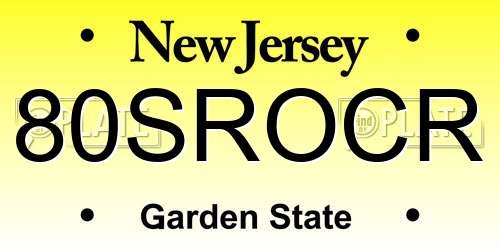 80SROCR New Jersey License Plate