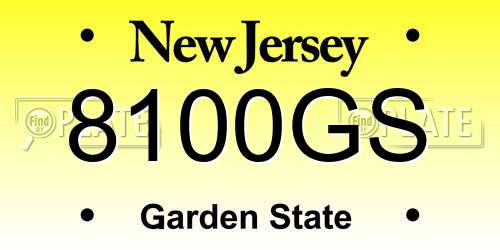 8100GS New Jersey License Plate