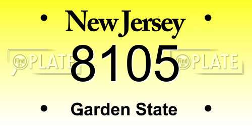 8105 New Jersey License Plate