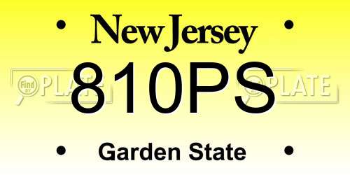 810PS New Jersey License Plate