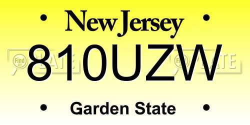 810UZW New Jersey License Plate