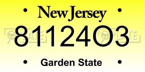 81124O3 New Jersey License Plate