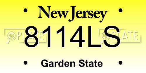 8114LS New Jersey License Plate