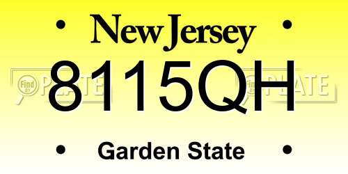 8115QH New Jersey License Plate