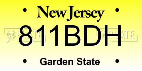 811BDH New Jersey License Plate