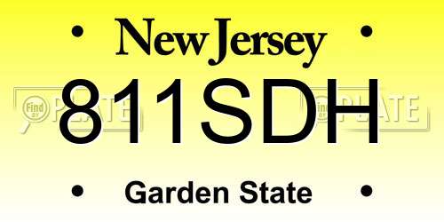 811SDH New Jersey License Plate