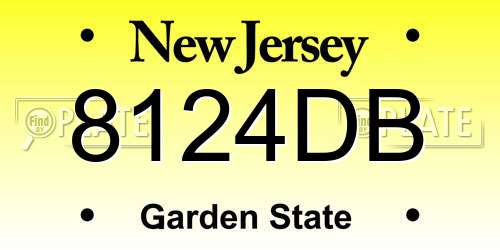 8124DB New Jersey License Plate