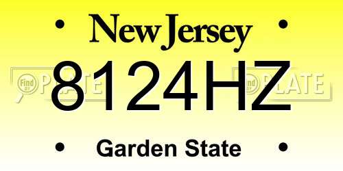 8124HZ New Jersey License Plate