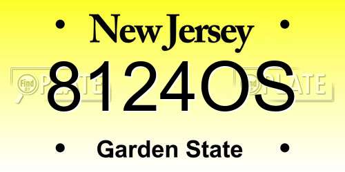 8124OS New Jersey License Plate