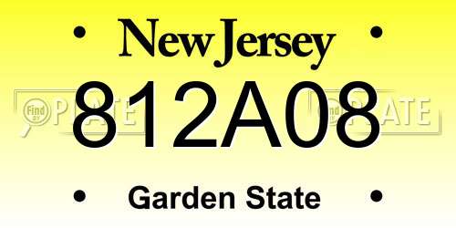 812A08 New Jersey License Plate