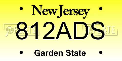 812ADS New Jersey License Plate