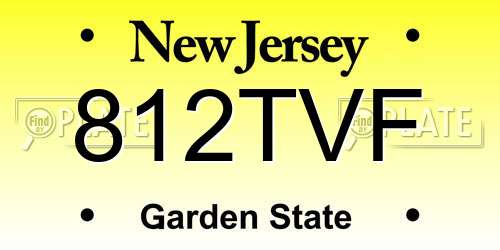 812TVF New Jersey License Plate
